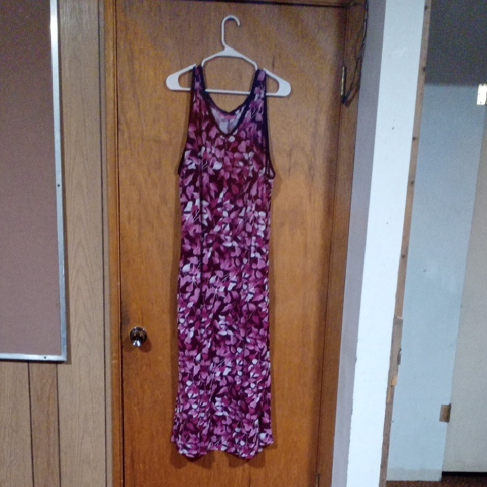 Woman Within Purple Floral Midi Dress